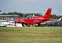 N55UK @ EGTF - Beech E55 Baron at Fairoaks. Ex G-FLAK - by moxy