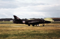 XL616 @ EGQS - Hunter T.7 of 237 Operational Conversion Unit taxying to the active runway at RAF Lossiemouth in September 1992. - by Peter Nicholson