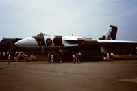 XM602 @ EGDX - Part of the Historic Aircraft Collection on display at the RAF St Athan Open Day in 1984. - by Roger Winser