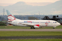 G-OGBE @ EGNV - Boeing 737 3L9 takes off on 23 at Durham Tees Valley Airport in 2005. - by Malcolm Clarke