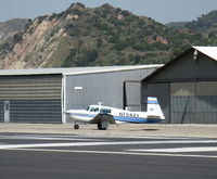 N7042V @ SZP - 1976 Mooney M20F EXECUTIVE, Lycoming IO-360 A&C 200 Hp, taxi turn - by Doug Robertson