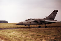 ZE252 @ EGQS - Tornado F.3, callsign Scimitar 2, of 111 Squadron at RAF Leuchars taxying to the active runway at RAF Lossiemouth in the Summer of 1993. - by Peter Nicholson