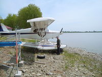 C-FULW - Owner, Lucien Legault is in the photo, take at his residence on the bank of the Ottawa River in Gatineau, Quebec - by Al Murtough