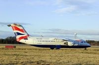 G-BZAY @ EDI - British airways RJ100 Arrives at EDI - by Mike stanners