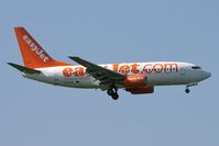 G-EZJG @ EGNT - Boeing 737-73V on finals to 07 at Newcastle Airport in May 2008. - by Malcolm Clarke
