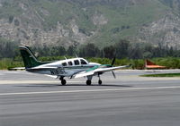 N1815L @ SZP - 1976 Beech 58P BARON, two Continental TSIO-520-LB1C 310 Hp each, turbocharged and pressurized, landing roll Rwy 22 - by Doug Robertson