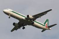 I-BIXS @ EGLL - Airbus A321-112 [0599] (Alitalia) Home~G 08/12/2009. Taken on approach 27R 3 miles out.