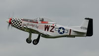 G-MUZY @ EGTH - 4. G-MUZY (Titan T-51 Mustang) departing Shuttleworth Collection Evening Air Display & LAA Party in the Park June 2010 - by Eric.Fishwick