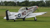 G-MUZY @ EGTH - 2. G-MUZY (Titan T-51 Mustang) departing Shuttleworth Collection Evening Air Display & LAA Party in the Park June 2010 - by Eric.Fishwick