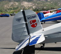 N131MR @ SZP - 1954 Bucker JUNGMANN E3B, Lycoming O&VO-360 with Ellison Throttle Body Injection 180 Hp upgrade, tail - by Doug Robertson