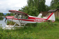 N4113E @ LHD - 1978 Piper PA-18-150, c/n: 18-7809071 docked on Lake Hood - by Terry Fletcher