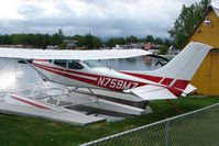N759MZ @ LHD - 1977 Cessna 182Q, c/n: 18266115 on Lake Hood - by Terry Fletcher