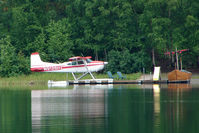 N9128H - 1977 Cessna A185F, c/n: 18503417 on Soldotna Longmere Lake - by Terry Fletcher