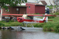 N47TS @ LHD - 1977 Piper PA-18-150, c/n: 18-7709120 on Lake Hood - by Terry Fletcher