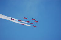 XX260 - Off airport. The Red Arrows at the Welsh Festival of the Air, Swansea Bay, Wales, UK in September 2007. - by Roger Winser