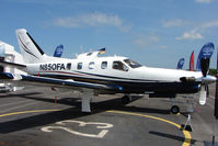 N850FA @ EGTB - 2008 Eads Socata TBM 700, c/n: 471 displayed at AeroExpo 2010