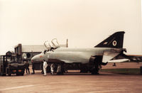 ZE351 @ EGQL - Phantom F-4J(UK) of 74 Squadron at RAF Wattisham on the flight-line at the 1987 RAF Leuchars Airshow. - by Peter Nicholson