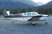 N1975D @ AQY - 1952 Beech C35, c/n: D-3172 at Girdwood AK - by Terry Fletcher