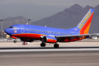 N742SW @ LAS - Southwest Airlines N742SW Nolan Ryan Express (FLT SWA2813) from Bob Hope Burbank Airport (KBUR) landing RWY 25L.