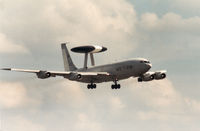 LX-N90449 @ MHZ - E-3A Sentry of the NATO Airborne Early Warning Force landing at the 1988 RAF Mildenhall Air Fete. - by Peter Nicholson