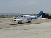 N43601 @ CMA - Pushing the plane into a parking stall while other ships were being readied for flight - by Helicopterfriend