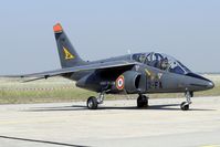 E140 @ LFMI - Although the new coding system has been introduced some time ago this Alpha Jet has its oldcode still in place. - by Joop de Groot