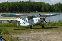 N4217C @ 2X2 - 1948 Stinson 108-3, c/n: 108-5217 at Willow Seaplane Base - by Terry Fletcher