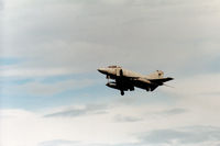 XV581 @ EGQS - Phantom FG.1 of 43 Squadron at RAF Leuchars on final approach to RAF Lossiemouth in the Summer of 1988. - by Peter Nicholson