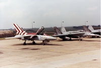 ZE907 @ EGDM - Tornado F.3, callsign Tornado 1, of 229 Operational Conversion Unit at RAF Coningsby on the flight-line at the 1990 Boscombe Down Battle of Britain 50th Anniversary Airshow. - by Peter Nicholson