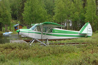 N3391Z @ L85 - 1960 Piper PA-18-150, c/n: 18-7276 docked on Mackey Lake Soldotna - by Terry Fletcher