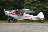 N83378 - 1976 Piper PA-18-150, c/n: 18-7609105 by side of K-Beach Road in Soldotna - by Terry Fletcher