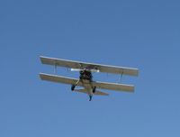 N65124 @ SZP - 1943 Boeing Stearman A75N1 'Spirit of OPEC', P&W R-985 450 Hp (by Jacobs) upgrade, Squared wingtips, Restricted Experimental class, on final Rwy 22 after towing N6230L Schweizer glider aloft - by Doug Robertson