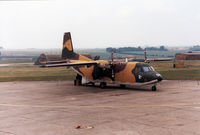 T12B-20 @ EGDM - CASA Aviocar support aircraft for the Spanish Air Force display team on the flight-line at the 1990 Boscombe Down Battle of Britain 50th Anniversary Airshow. - by Peter Nicholson
