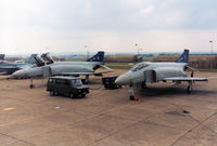 XT900 @ EGDM - Phantom FGR.2, callsign Phantom 1, of 228 Operational Conversion Unit alongside companion XT 895 on the flight-line at the 1990 Boscombe Down Battle of Britain 50th Anniversary Airshow. - by Peter Nicholson