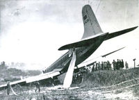 G-ALDO - came off runway at Paya Lebar 29 Oct 1957. - by Copy of Straits Times Paper print