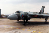 XH558 @ EGDM - Vulcan of the Vulcan Display Flight on the flight-line at the 1990 Boscombe Down Battle of Britain 50th Anniversary Airshow. - by Peter Nicholson