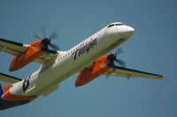 N437QX @ KBIL - Boise State Bombardier Dash 8