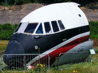 G-APEJ @ EGLB - nose section of this former Air Bridge Carriers Vanguard now preserved at the Brooklands museum - by Chris Hall