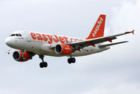 G-EZDF @ EGNT - Airbus A319-111 on finals to 25 at Newcastle Airport in June 2010. - by Malcolm Clarke