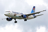 OO-TCP @ EGNT - Airbus A320-214 on finals to 25 at Newcastle Airport in June 2010 - by Malcolm Clarke