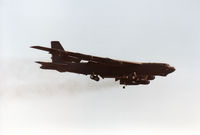 59-2585 @ MHZ - B-52G Stratofortress named Swashbuckler, callsign Moose 25 of 69th Bomb Squadron/42nd Bomb Wing at Loring AFB on a fly-past at the 1990 RAF Mildenhall Air Fete. - by Peter Nicholson