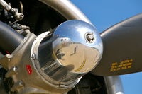 N5017N @ KCID - Number 2 engine. Prop spinner reflects the nose of the aircraft, and me taking the photo! - by Glenn E. Chatfield