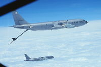 59-1450 - The one giving fuel is 59-1450, the receiver is 58-0124.   Seen from left cockpit window, sitting behind pilot of another KC-135.  Just did breakaway.