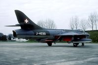 J-4030 @ LSME - Patrouille Suisse Hunter at its home base. 1994 was the last year Patrouille Suisse opereted the elegant Hunter. - by Joop de Groot