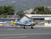 N91455 @ SZP - 1946 North American NAVION, Continental E185, cowl mods and three-blade prop suggest engine upgrade - by Doug Robertson