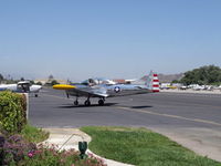 N91455 @ SZP - 1946 North American NAVION, Continental E185 listed, cowl mods and three-blade prop suggest engine upgrade, taxi - by Doug Robertson