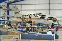 N577PA @ EGTB - 1984 Cessna 425, c/n: 425-0194 on maintenance at Booker