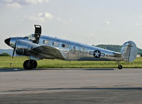 N45GC @ KRDG - A twin Beech from the 1941 Historical Aircraft Group, Genesco, NY, makes an appearance at the MAAM World War II Weekend. - by Daniel L. Berek