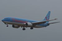 G-CDZH @ EGSH - Arriving in heavy rain. - by Graham Reeve