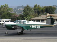 N9856R @ SZP - 1960 Beech M35 BONANZA, Continental IO-470-C 250 hp, landing roll Rwy 22 - by Doug Robertson